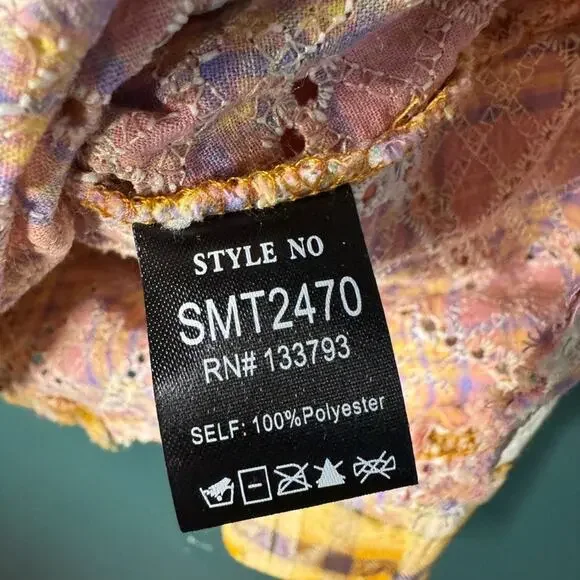 New Pol Boho Patchwork Plaid Multi Color Long Sleeve Oversized Jacket - Picture 7 of 9